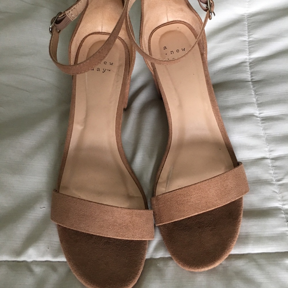 Nude block heels